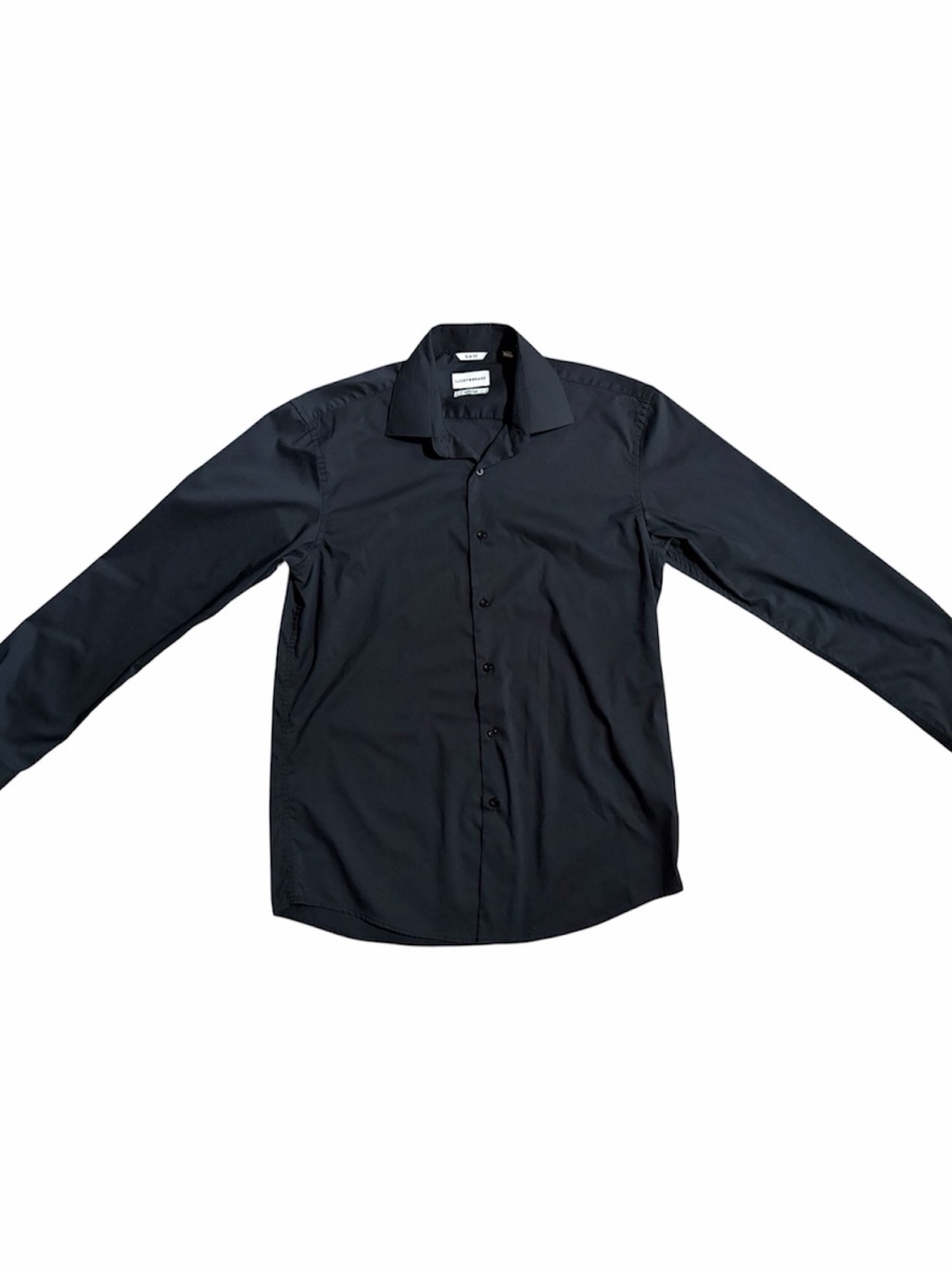 Lucky Brand Slim Fit Stretch Button Up Shirt Mens Medium Black 15/15.5 32/33
